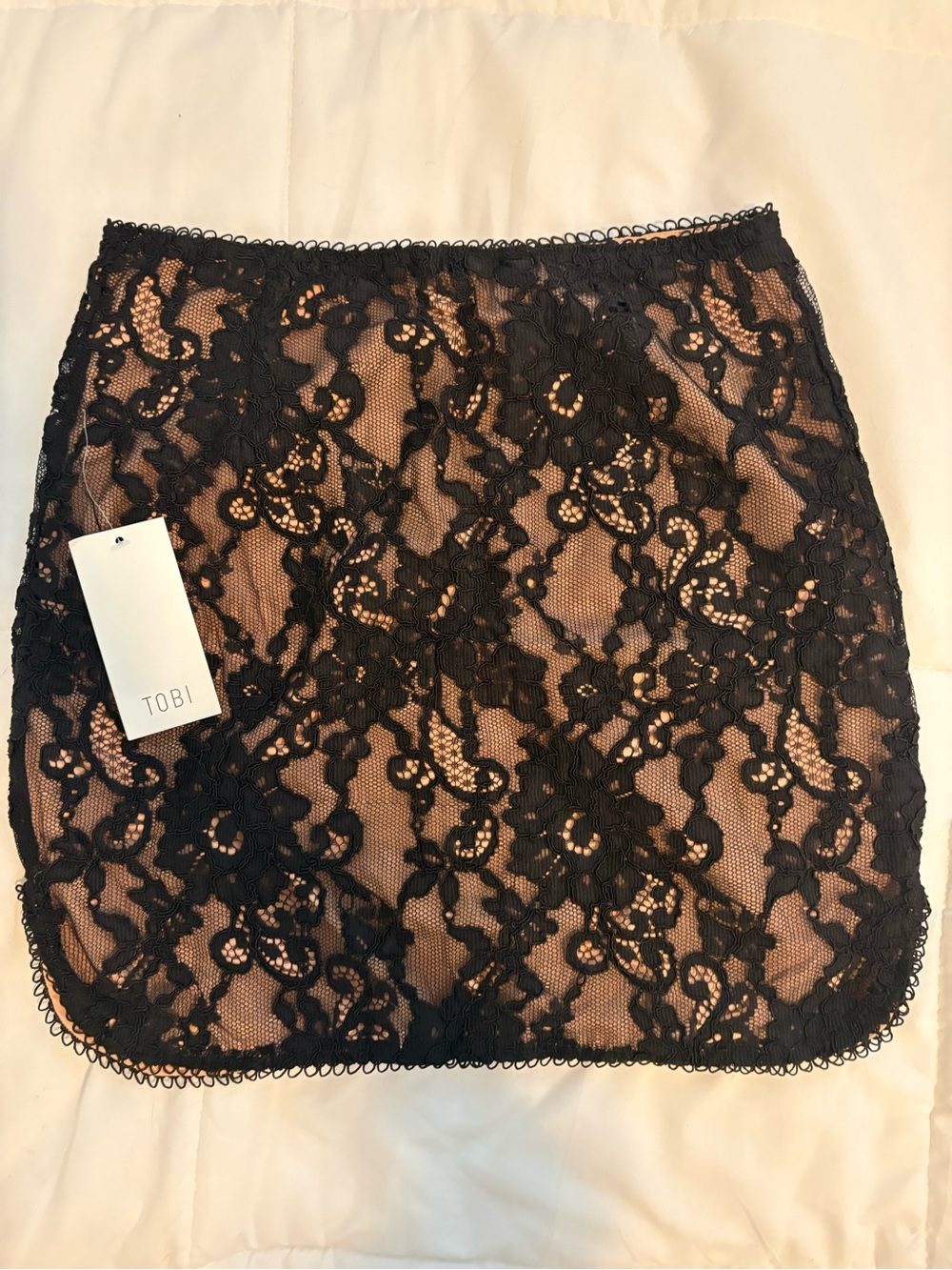 Tobi Black Lace Mini Skirt